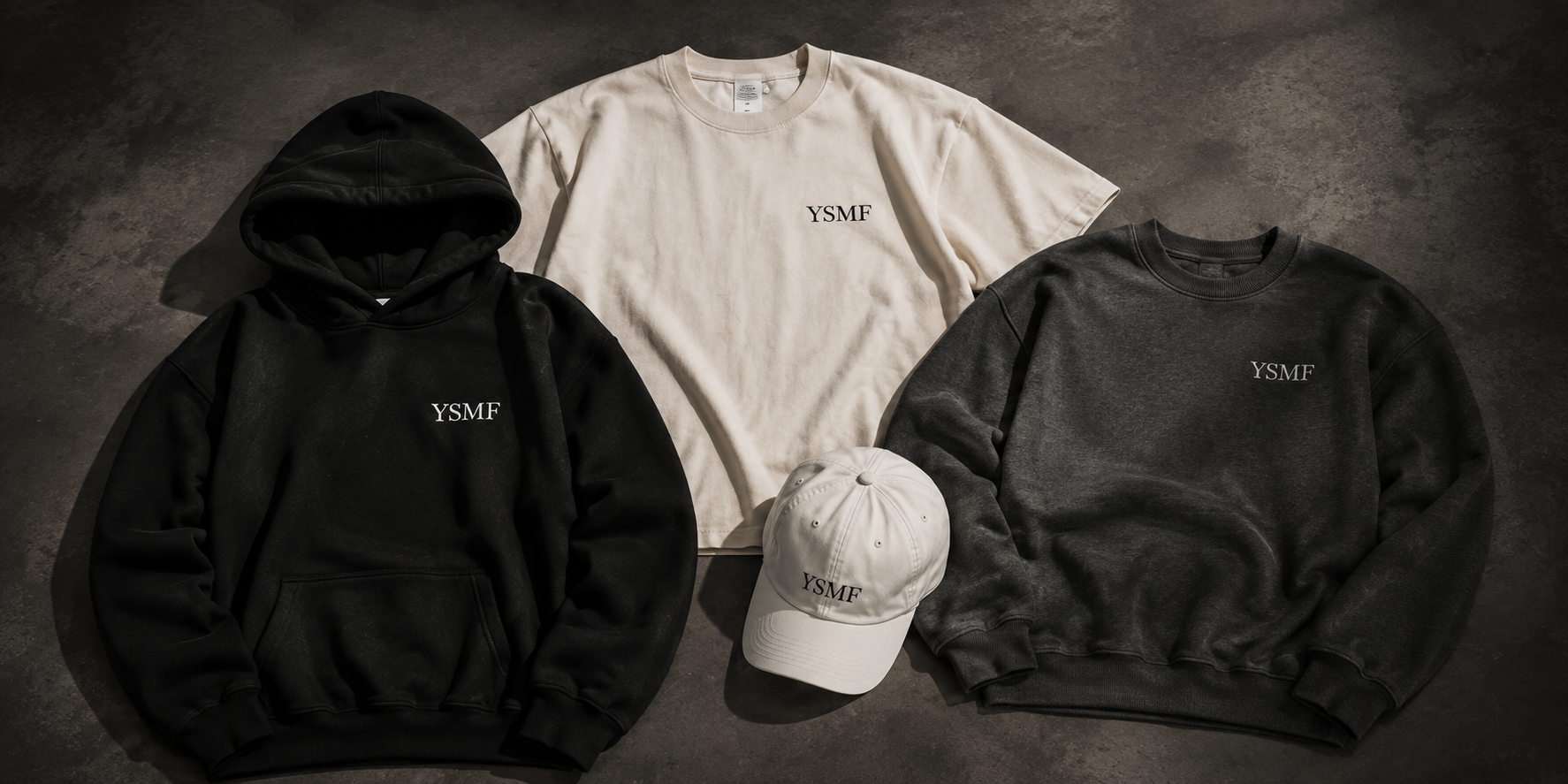 YSMF Minimal collection flat lay